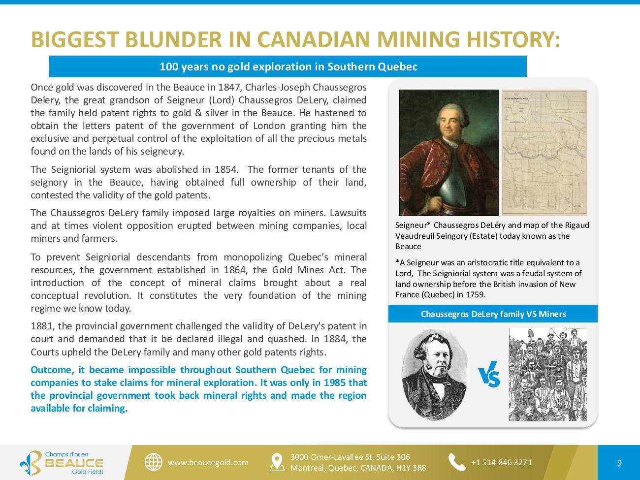 Beauce Gold Fields Corporate Presentation June 2026 — Page 9