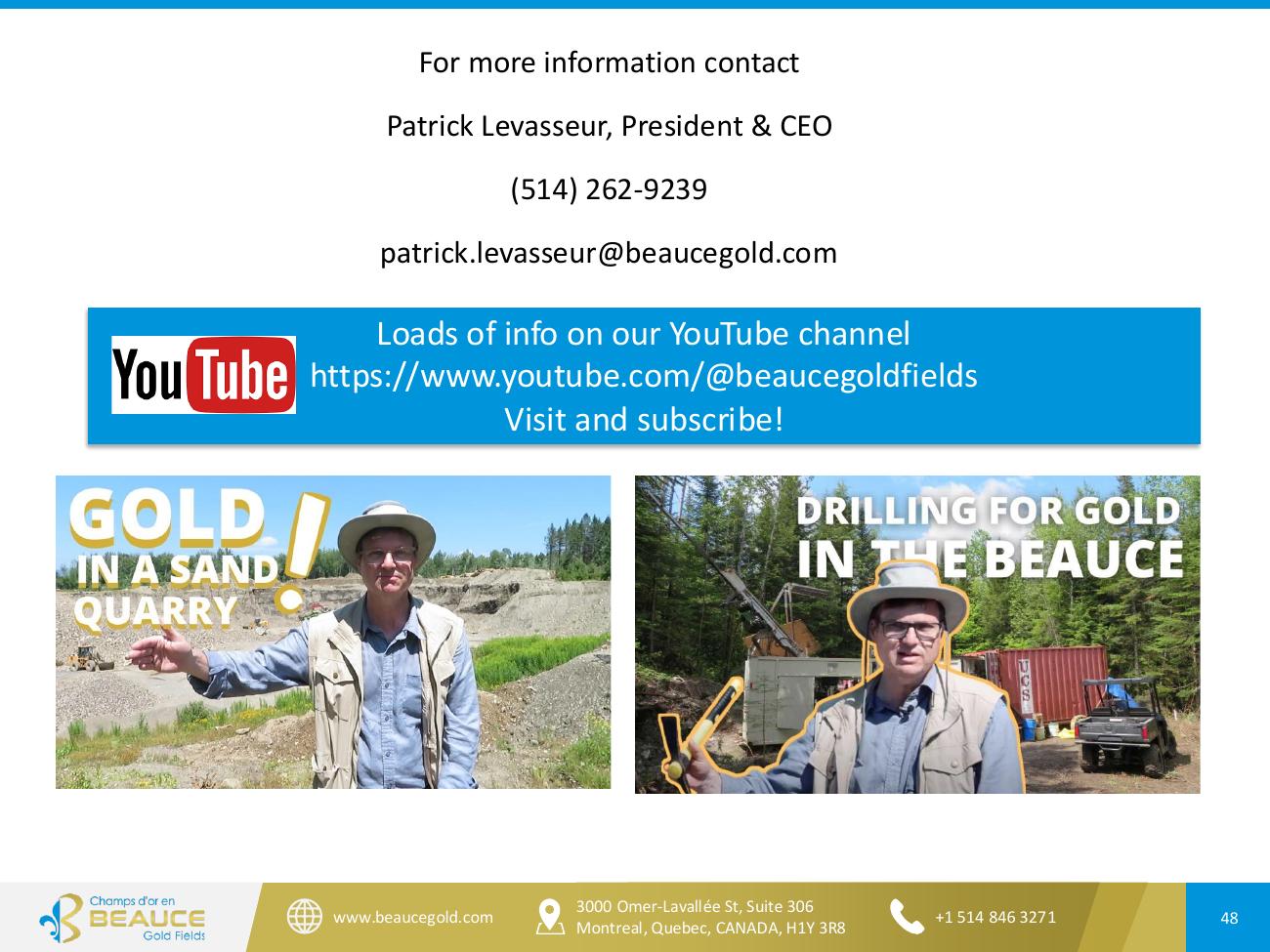Beauce Gold Fields Corporate Presentation June 2026 — Page 48